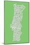 Word Cloud Map of Portugal-adam.golabek-Mounted Art Print