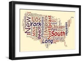 Word Cloud Of Usa Map-masuti-Framed Art Print