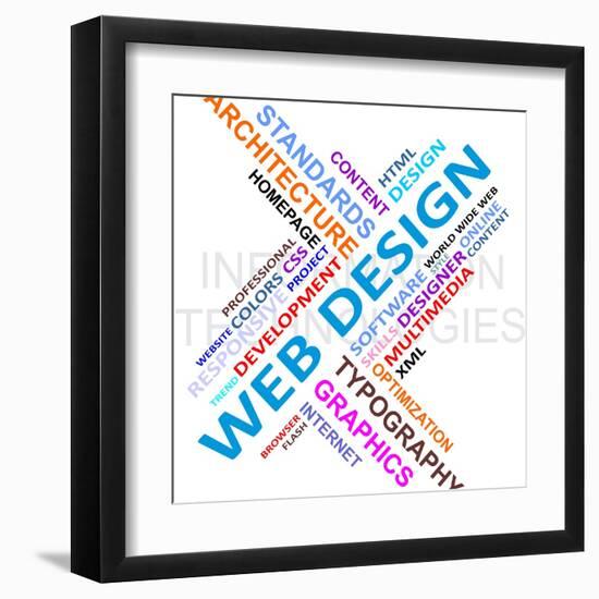 Word Cloud - Web Design-master_art-Framed Art Print