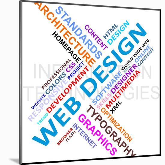 Word Cloud - Web Design-master_art-Mounted Art Print