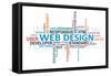 Word Cloud - Web Design-master_art-Framed Stretched Canvas