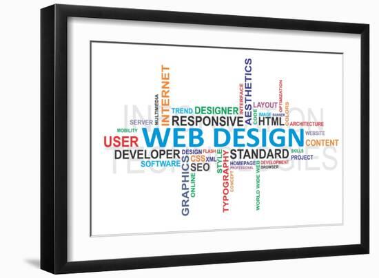 Word Cloud - Web Design-master_art-Framed Art Print