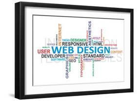 Word Cloud - Web Design-master_art-Framed Art Print