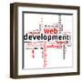 Word Cloud - Web Development-master_art-Framed Art Print