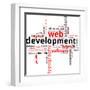 Word Cloud - Web Development-master_art-Framed Art Print