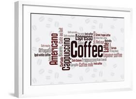 Wordcloud Of Coffee-alanuster-Framed Art Print