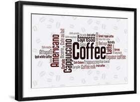 Wordcloud Of Coffee-alanuster-Framed Art Print