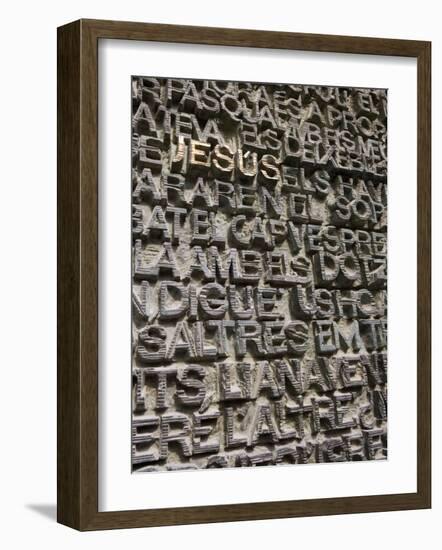 Words Including Jesus on Door, Sagrada Familia, Barcelona, Catalonia, Spain, Europe-Martin Child-Framed Photographic Print