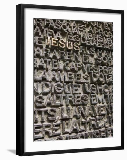 Words Including Jesus on Door, Sagrada Familia, Barcelona, Catalonia, Spain, Europe-Martin Child-Framed Photographic Print