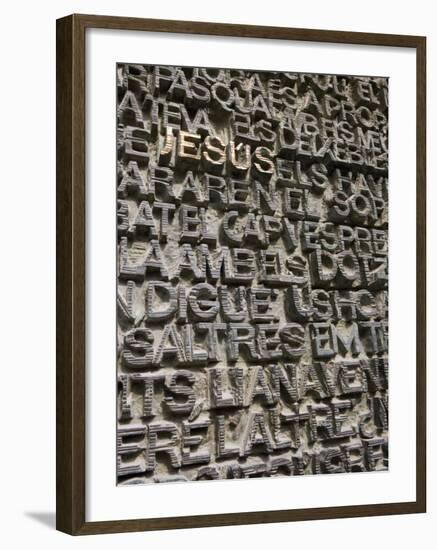 Words Including Jesus on Door, Sagrada Familia, Barcelona, Catalonia, Spain, Europe-Martin Child-Framed Photographic Print