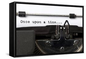 Words "Once Upon A Time" Written With Old Typewriter-foodbytes-Framed Stretched Canvas