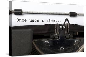Words "Once Upon A Time" Written With Old Typewriter-foodbytes-Stretched Canvas