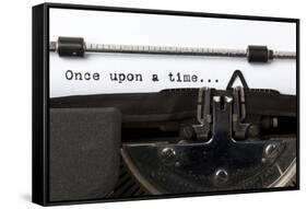 Words "Once Upon A Time" Written With Old Typewriter-foodbytes-Framed Stretched Canvas
