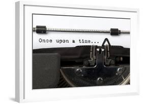 Words "Once Upon A Time" Written With Old Typewriter-foodbytes-Framed Art Print