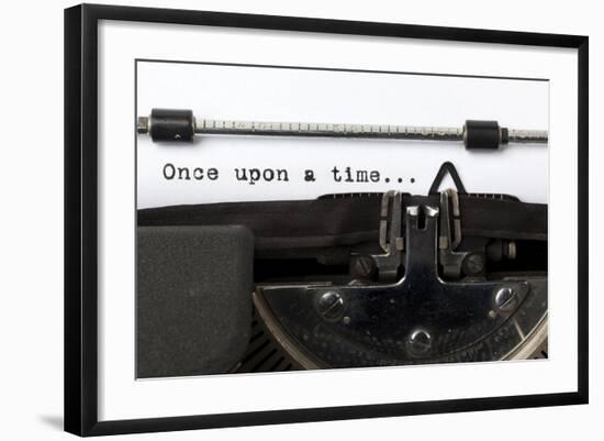 Words "Once Upon A Time" Written With Old Typewriter-foodbytes-Framed Art Print