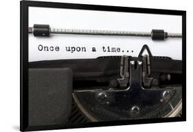 Words "Once Upon A Time" Written With Old Typewriter-foodbytes-Framed Art Print