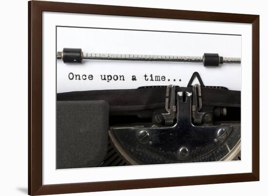 Words "Once Upon A Time" Written With Old Typewriter-foodbytes-Framed Art Print