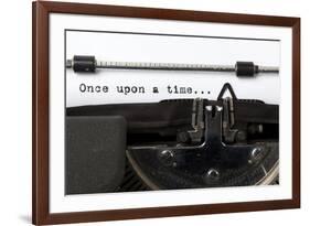 Words "Once Upon A Time" Written With Old Typewriter-foodbytes-Framed Art Print