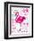 Wordy Flamingo-OnRei-Framed Art Print