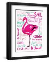 Wordy Flamingo-OnRei-Framed Art Print