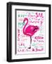 Wordy Flamingo-OnRei-Framed Art Print