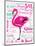 Wordy Flamingo-OnRei-Mounted Art Print