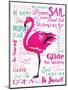 Wordy Flamingo-OnRei-Mounted Art Print