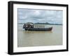 Work boat on Kaladan River, Rakhine State, Myanmar-null-Framed Photographic Print