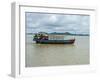 Work boat on Kaladan River, Rakhine State, Myanmar-null-Framed Photographic Print