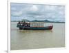 Work boat on Kaladan River, Rakhine State, Myanmar-null-Framed Photographic Print