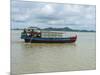 Work boat on Kaladan River, Rakhine State, Myanmar-null-Mounted Photographic Print