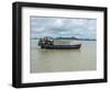 Work boat on Kaladan River, Rakhine State, Myanmar-null-Framed Photographic Print