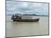 Work boat on Kaladan River, Rakhine State, Myanmar-null-Mounted Photographic Print