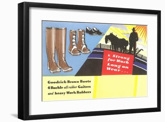 Work Boots and Gaiters-null-Framed Art Print