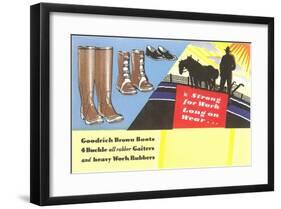 Work Boots and Gaiters-null-Framed Art Print