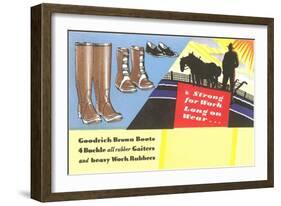 Work Boots and Gaiters-null-Framed Art Print