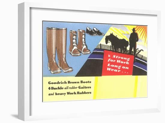 Work Boots and Gaiters-null-Framed Art Print