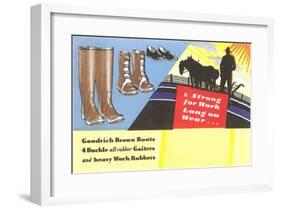 Work Boots and Gaiters-null-Framed Art Print