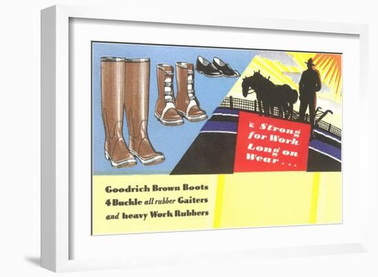 Work Boots and Gaiters-null-Framed Art Print