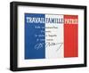 Work, Family and Patriotism', Poster with the Signature of Marshal Philippe Petain-null-Framed Giclee Print