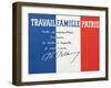 Work, Family and Patriotism', Poster with the Signature of Marshal Philippe Petain-null-Framed Giclee Print