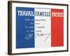 Work, Family and Patriotism', Poster with the Signature of Marshal Philippe Petain-null-Framed Giclee Print