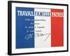 Work, Family and Patriotism', Poster with the Signature of Marshal Philippe Petain-null-Framed Giclee Print