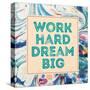 Work Hard, Dream Big-Swedish Marble-Stretched Canvas