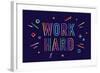 Work Hard-foxysgraphic-Framed Art Print