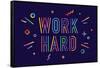 Work Hard-foxysgraphic-Framed Stretched Canvas