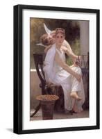 Work Interrupted-William Adolphe Bouguereau-Framed Art Print