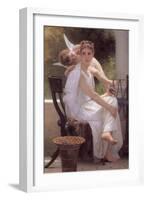 Work Interrupted-William Adolphe Bouguereau-Framed Art Print