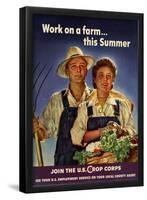 Work on a Farm This Summer Join the US Crops Corps WWII War Propaganda Art Print Poster-null-Framed Poster