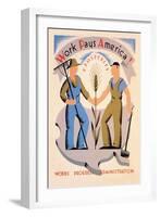 Work Pays America!-null-Framed Art Print